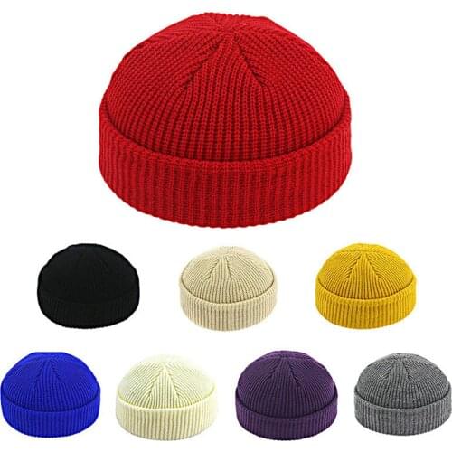 Winter Warm Knitted Skullcap Unisex Casual Short Thread Hip Hop Hat Adult Men Beanie Wool Knitted Beanie Skull Cap Elastic Hats