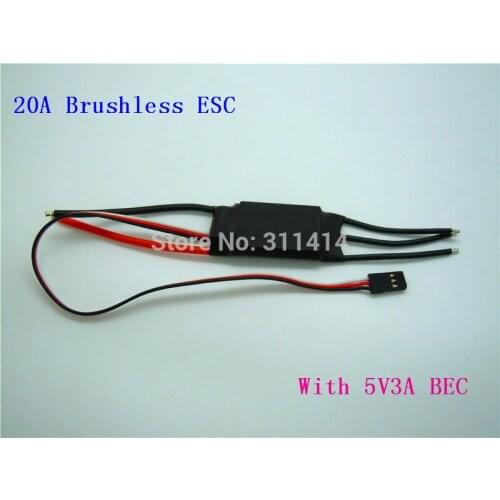1piece 20A ESC With BEC 3A RC Esc For Brushless Motor For Airplane Aircraft + Free Shipping High Quality Retail & Dropship