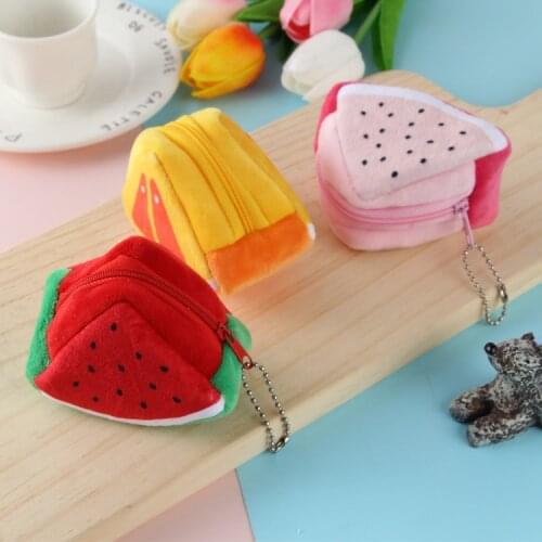 1 piece of cute plush wallet toy cartoon plush fruit kids girl gift coin storage wallet plush coin purse gift