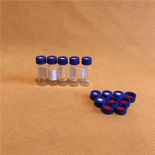 100 Pcs 2ml clear glass graduated sample bottle chromatography sample bottle 2ML glass bottle with screw cap