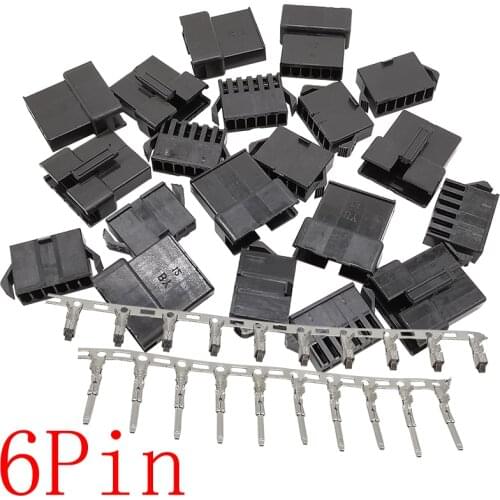 20Set/lot 6Pin Pitch 2.54mm JST SM Male Female Housing Connector 6P Plug Jack Plastic Shell Terminals Crimp Connectors