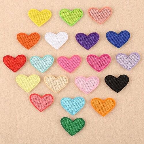 20pcs Colorful love Embroidery Patches For Clothing DIY Iron On Patches On Clothes Sticker On Clothes Non woven polyester