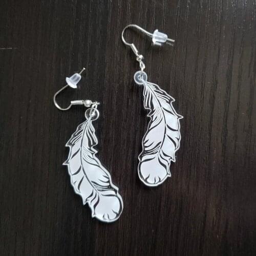 2020 New Korean Fashion Acrylic Transparent Feather Earring Simple Creative Pendant long Earrings for Women Jewelry Duftgold