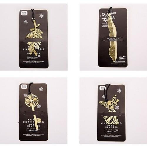 3pc Cute Leaves Gold-plated Bookmarks Exquisite Stationery Kawaii Accessories Metal Bookmarks Student Office School Supplies