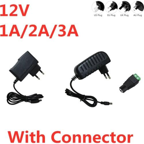 AC 110V 220V DC 12V 1A 2A 3A Transformer Power Supply LED Driver Adapter 12 V Volt Converter Charger For LED Strip Lights CCTV