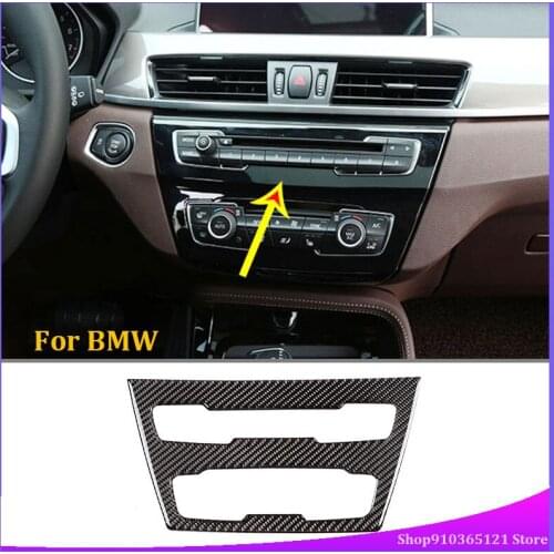 For BMW X1 2016-2019 Central Control Volume Box Protective Cover Real Carbon Fiber (Soft) Car Interior Modification Accessories