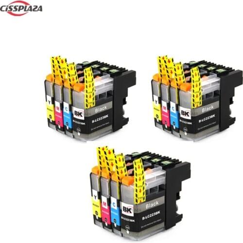 CISSPLAZA 12x lc223 lc221 ink cartridges For J562DW J4320DW J4420DW J4620DW J5520DW J5620DW J5720DW j5625 J5320 J880DW