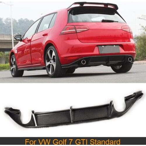 Carbon Fiber Car Rear Bumper Diffuser Lip spoiler For Volkswagen VW GOLF 7 GTI Standard 14-16 dual exhaust one out