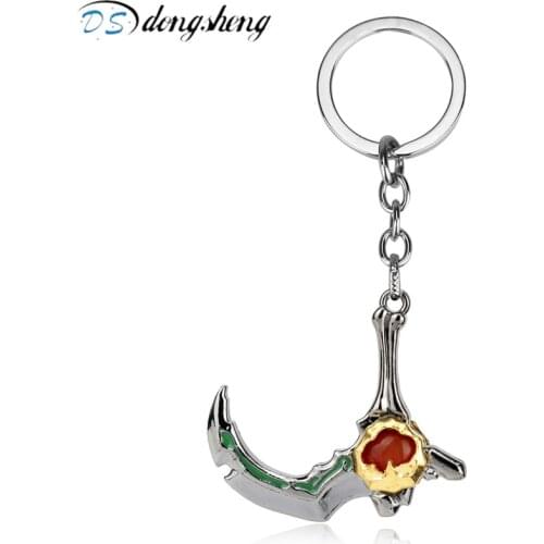 Dongsheng Newest DOTA 2 Keychain Weapon Slark Skadi Blade Weapon Key Chain Aegis of Champions Car Key Chain Men Jewelry