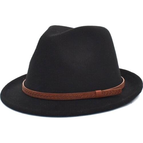 FUODRAO Classic Vintage Men Fedora Bowlers Hat Fashion Solid Felt Women Jazz Caps Fashion Cowboy Hats F153