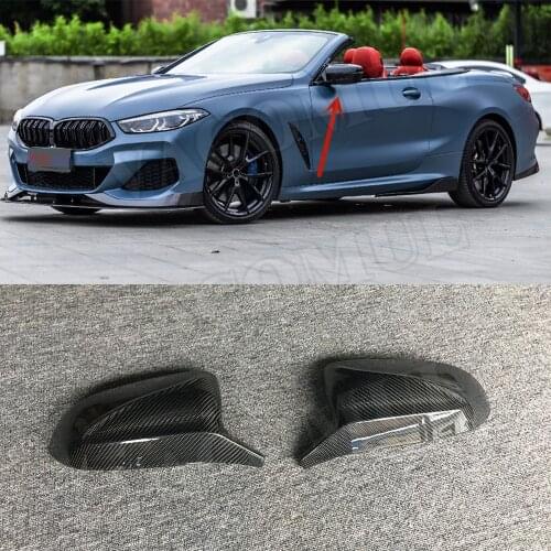 Carbon Fiber & ABS Car Rear Review Mirror Cover Caps for BMW 8 Series G14 G15 G16 M Sport 2018-2021 Replacement Trim Accessories