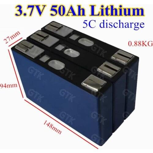3pcs 3.7V 50Ah battery Lithium ion 3.7v 50ah lipo battery for 12V 24V 36v Solar energy storage coach EV Fishing boat battery diy