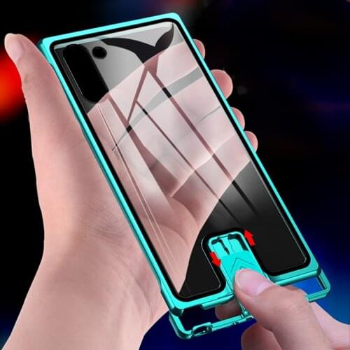 Metal Bumper Cover For Samsung Note 10 S20 Plus Case Shockproof Tempered Glass Cover For Samsung S10 Plus S10 Case S20 Ultra