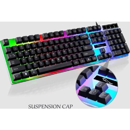 Wired usb luminous keyboard and mouse set computer manipulator backlit keyboard and mouse set