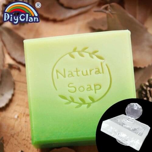 Natural Soap Handmade Olive Branch Making Stamp Mold Clear Leaf Diy Organic Glass Soap Seal With Handle Acrylic Chapters