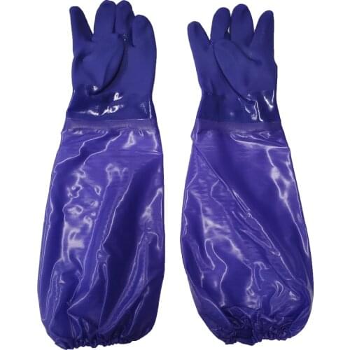 70cm Non-Slip Oil Resistant Work Gloves Warm Long Sleeve Rubber Gloves