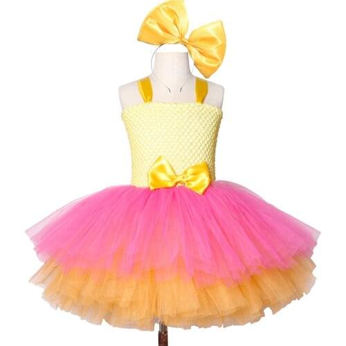 2019 New Princess Girls Tutu Dress Children Birthday Party Dress Up Lace Tulle Flowers Girl Dress Kids Halloween Cosplay Costume