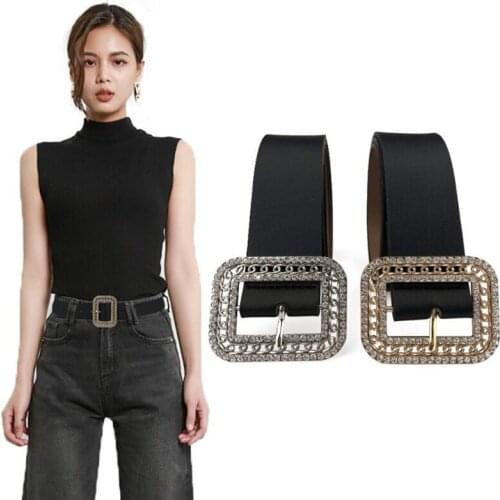 New Luxury Rhinestones Women Belts Designer Pearl Needle Buckle Belt Waist Belt for Women Best Quality Female Strap for Jeans