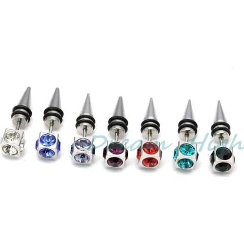 New Arrival 316L Statinless Steel Earring Fashion Ear Stud Fake Ear Expander Mens Ear Ring 100PCS/LOT