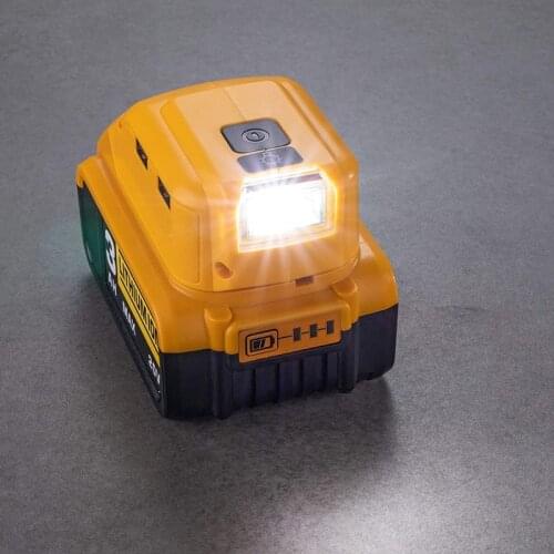 Upgrade Replacement DCB090 Power Source For Dewalt 20v Max 18V Battery Adapter with Dual USB DC 12V LED Work Light