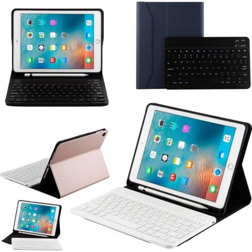 Separable Wireless Bluetooth Keyboard Stand Leather Smart Sleep Cover Funda Pencil Holder Case For iPad 9.7 2018/2017/Air/Air2
