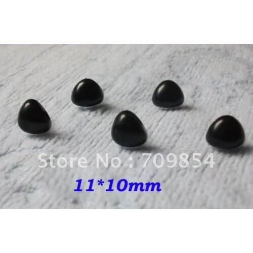 11*10mm black toy animal triangle plastic noses with washers for doll plush bear accessories/200pcs