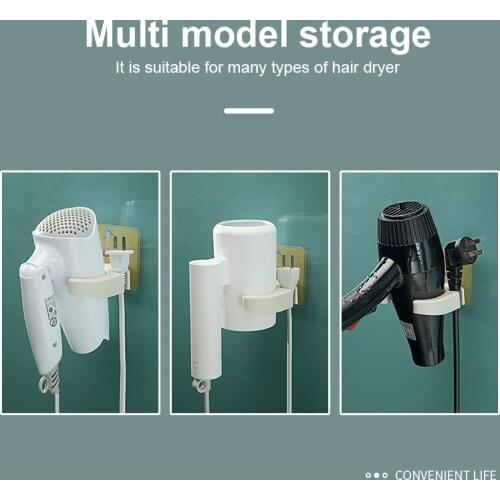 Simplicity Wall-mounted Bathroom Shelf Storage High Quality Hair Dryer Holder Rack With Hook Organizer Hairdryer Bathroom Access