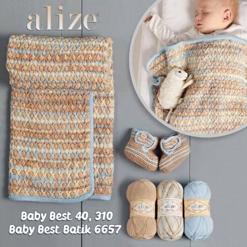 Alize Baby Best Batik 4 Ball Hand Knitting Yarn, 100 grams 240 meters, Bamboo, Anti-Pilling Acrylic, Autumn / Winter Season, Thread, Crochet, Clothes, Cardigan, Blouse, Quality, Hobby, Knit, Palmie, Turkey - DIY