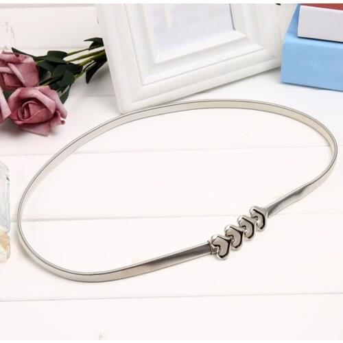 Love Shape Designer Belts Women Metal Belt Flower Elastic Strap Waist Belt Luxury Silver Gold Chain Stretch Elastic Belt Waist