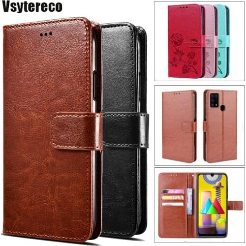 For Samsung Galaxy M31 Case Kickstand PU Leather Mobile Phone Case For Samsung M31 M315F M315 SM-M315F/DS Wallet Case Cover 6.4"