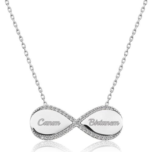 Name Post Silver Infinity Necklace DN25A