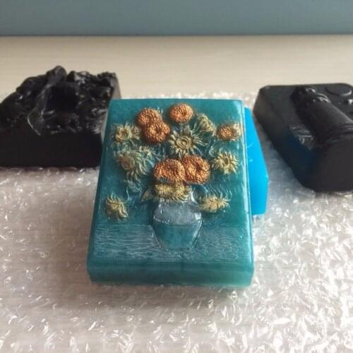 Van Goghs Sunflowers Silicone Mold Soap Mold Candle Molds Handmade Chocolate Cake Decorating Tools Mold