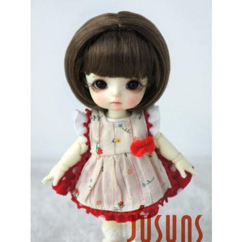 JD286 1/8 13-15cm synthetic mohair doll wigs 5-6inch Lovely short Bobo Cut Air bangs BJD wig doll accessories