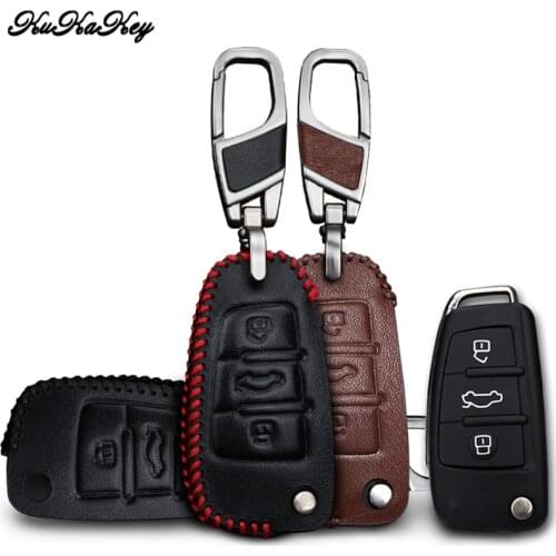 Flip Folding Car Key Case Cover For Audi A1 A2 A3 A4 A5 A6 A7 TT Q3 Q5 Q7 R8 S6 S7 S8 SQ5 3 Button Auto Key Fob Holder Keyring