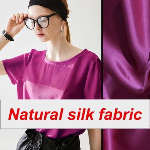 1 Meter Light Curved Heavy Silk Double-sided Satin Fabric 100% Mulberry Shir T-shirt, Ready-to-wear Custom Recommendation