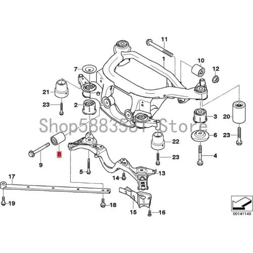 CAR rear axle rubber sleeve bm wE46 325I E46 318CI N42 E46 320CI rear axle bushing gantry bushing rubber bearing