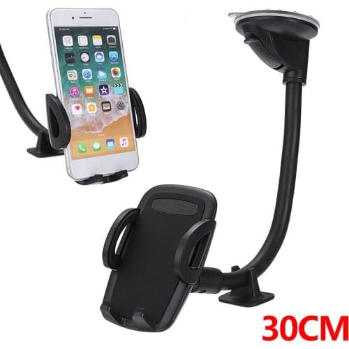 1pc Car Mobile GPS Phone Holder Mount Suction Cup Auto Windshield Long Arm Bracket 360 Degrees Rotation 30cm Support Parts