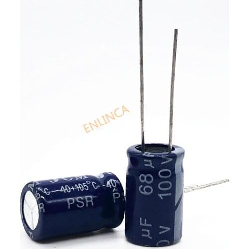 10pcs/lot high frequency low impedance 100V 68UF 10*13 20% RADIAL aluminum electrolytic capacitor 68000nf 20