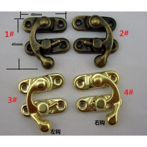 100pcs/lot Wholesale 40 * 45MM box buckle shackle lock horns wooden wine gift box clasp buckle No. shackle lock horns