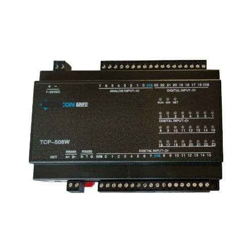 24DI Switch Input 8AI Analog Acquisition Modbus RTU&TCP Ethernet IO Module RS485 232 PLC Expansion Board