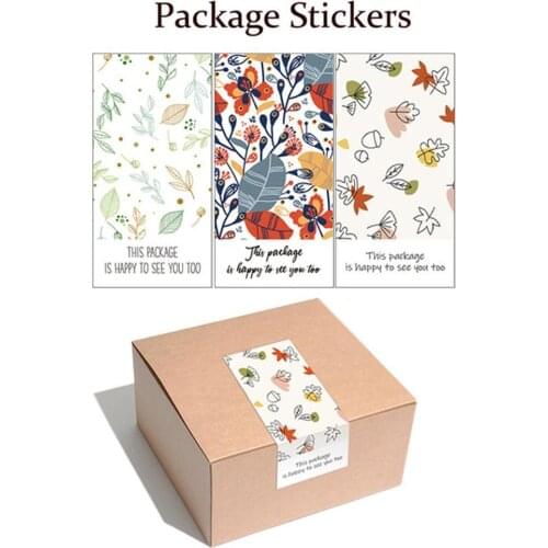 50pcs This Package Is Happy To See You Too Stickers Seal Labels Thank You Gift Box Label Sticker Handmade Commodity Decoration