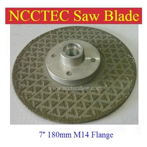 7" 2-sided Electroplated Diamond circle saw blade FREE shipping | 180mm cut disc for cutting grinding stone | with M14 flange