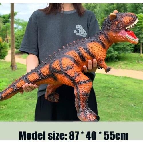 87cm Jurassic World Lifelike Large Dinosaur Model Plastic Anti Falling Washable Tyrannosaurus Rex Raptor Toy For Children Gifts