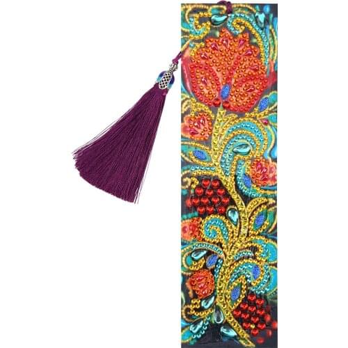 Special Shaped Diamond Painting Bookmark Art Safflower Diamond Embroidery Tassel Holiday Gifts for Kids Mark for Books Handmade