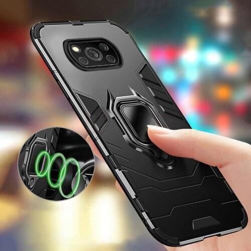 Armor Case For Xiaomi Poco X3 NFC Case Magnetic Car Phone Holder Cover Bumper Case For Mi Pocophone X3 X 3 Global 6.67 inch Case