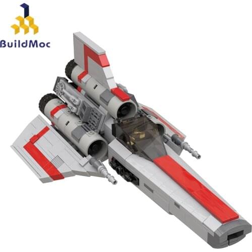 Buildmoc Space Wars Move Battlestars Galactica Gray Colonial Viper MK1 Spaceship Model Building Block Bricks For Childrens Toys