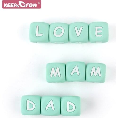 12mm Silicone Letter Beads 200pcs/lot Food Grade PBA Free Baby Teething Alphabet Pearl Beads for DIY Personalized Pacifier Chain