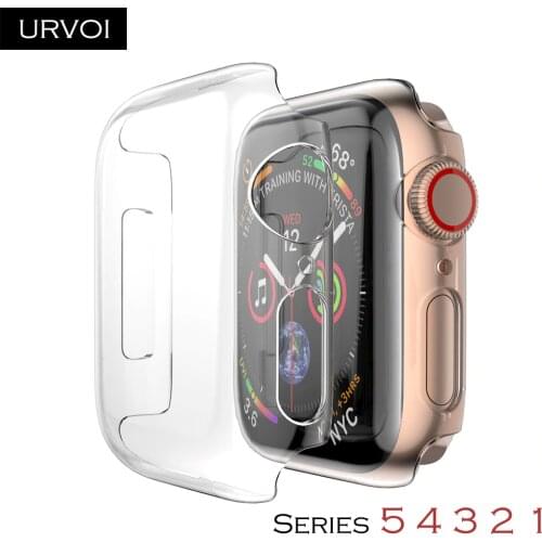 URVOI full case for Apple Watch series 6 SE 5 4 3 Plastic frame screen protector for iWatch cover slim fit cover band 40 44mm