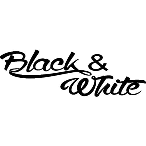 Black And White Car Scene Style Sticker Jdm Vinyl Accessories Decorative Personality Car Applique Flowers