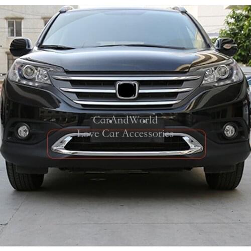 For Honda CR-V CRV 2012 2013 2014 ABS Chrome Front Down Grilles Cover Frame Trim Bumper Decoration Strip Molding Car Accessories